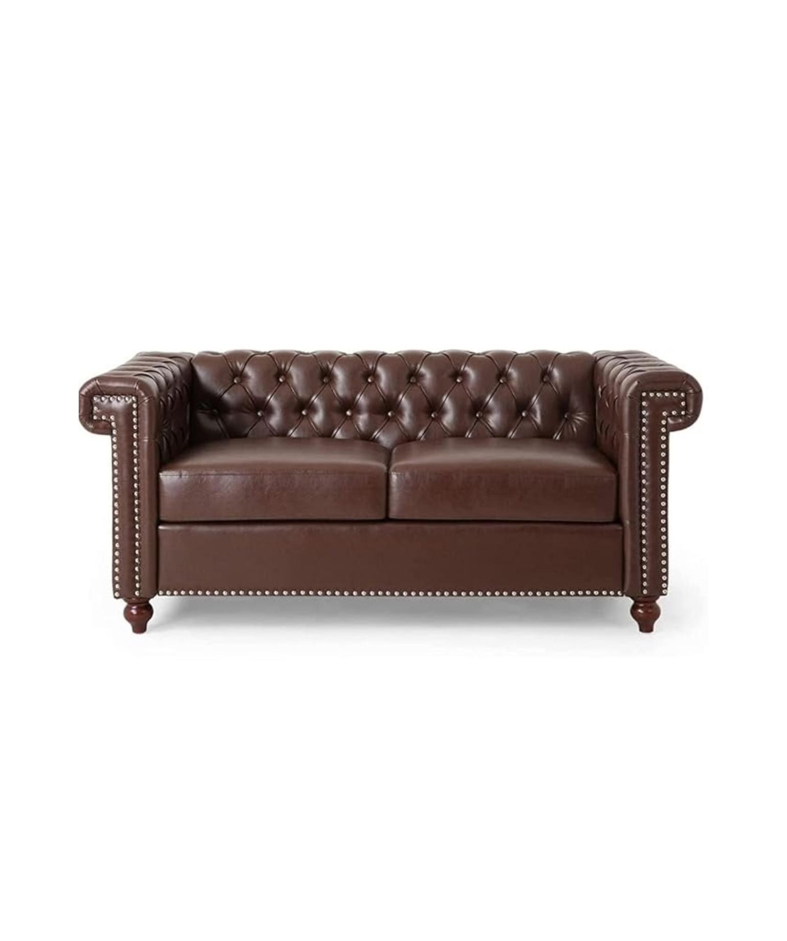 Elegant and Traditional 2 Seater Chesterfield Sofa Set (Brown)