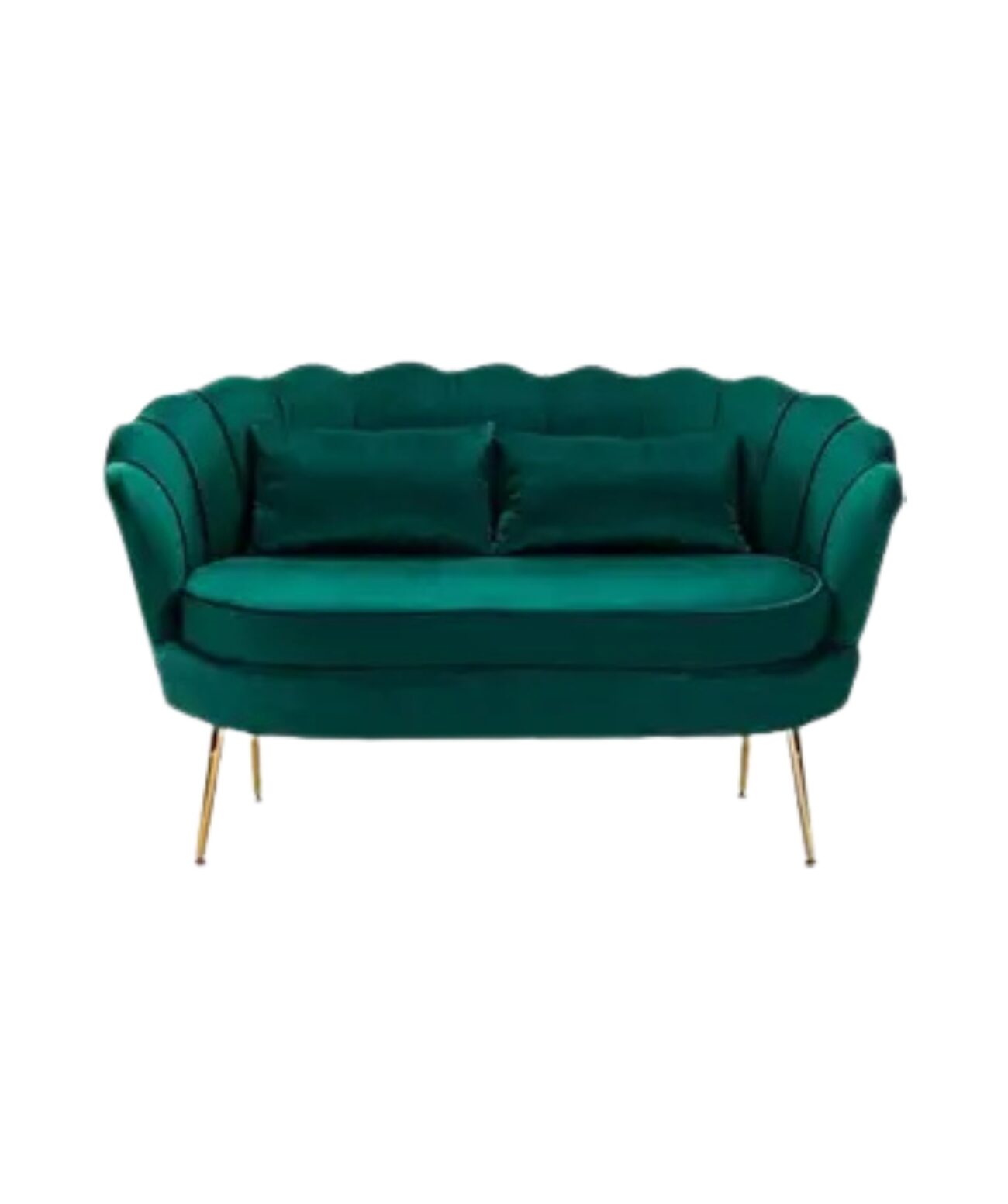 Traditional Sofa Set with Vertical Luxurious Chaise Tufting (Dark Green).
