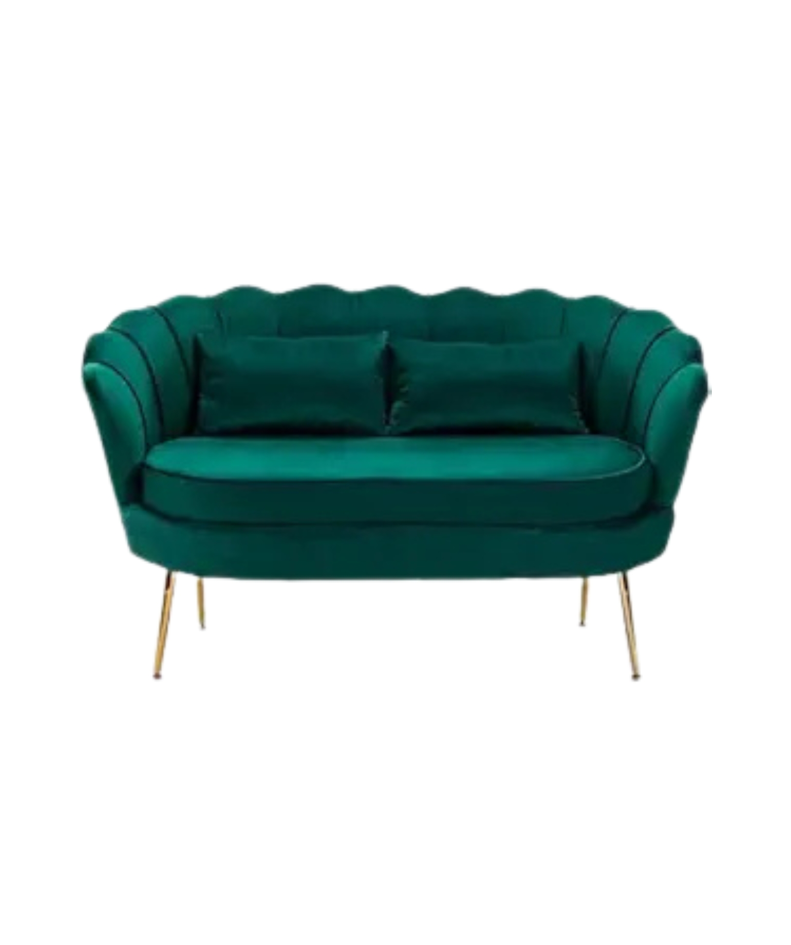 Traditional Sofa Set with Vertical Luxurious Chaise Tufting (Dark Green).