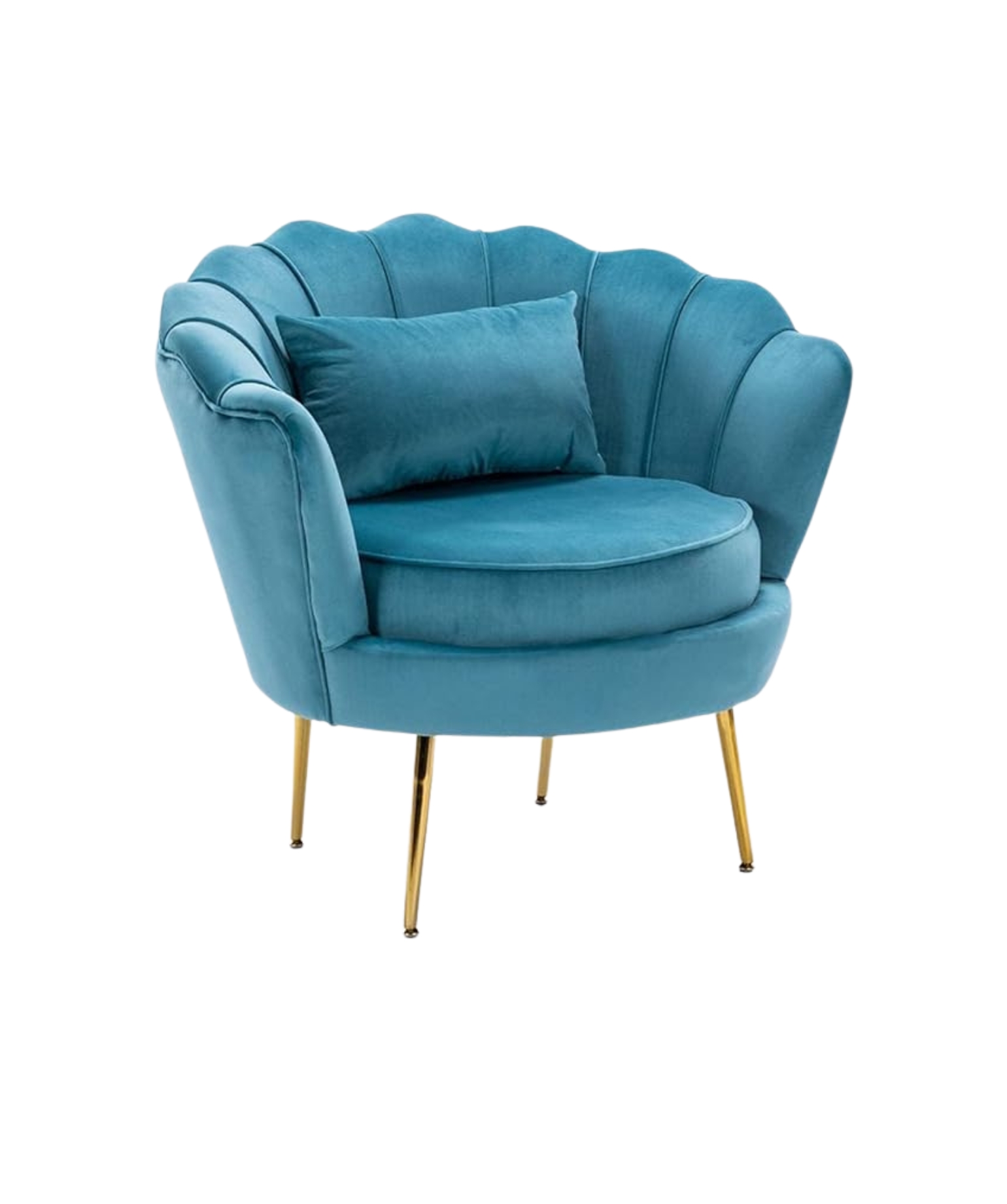 Traditional Sofa Set with Vertical Luxurious Chaise Tufting (Blue).