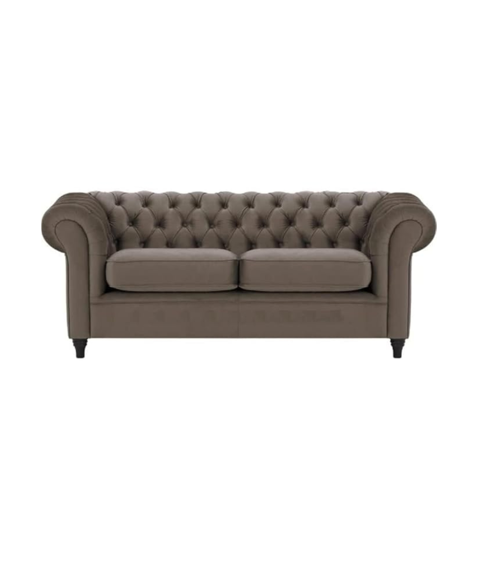 Elegant and Traditional 2 Seater Velvet Chesterfield Sofa Set(Dark Grey)