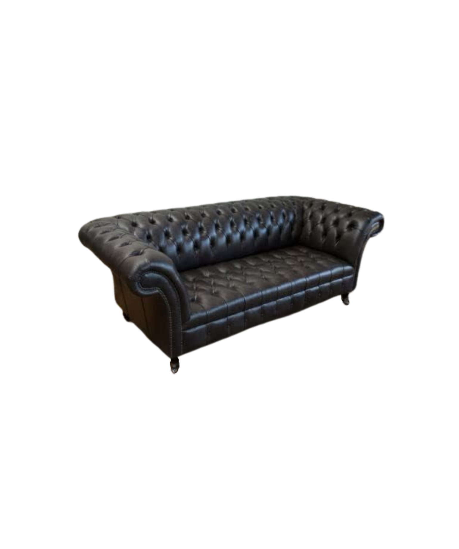 Modern and Traditional 3 Seater Sofa Comfort Valvet & Fabric Chesterfield Sofa (Blackk) - Image 2