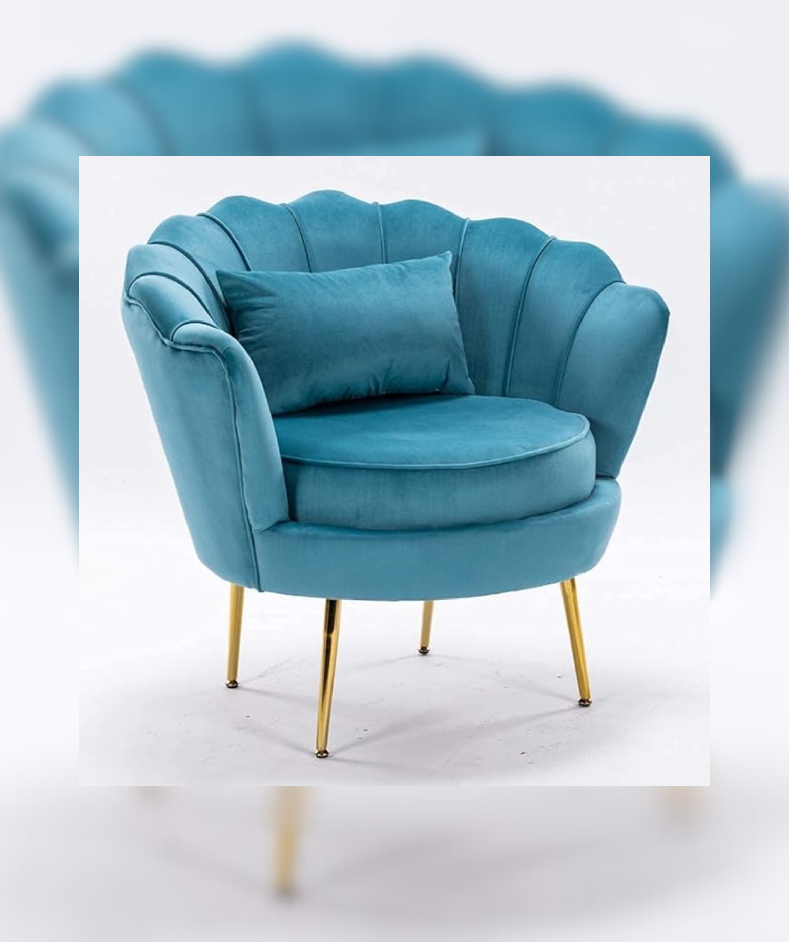 Traditional Sofa Set with Vertical Luxurious Chaise Tufting (Blue). - Image 4