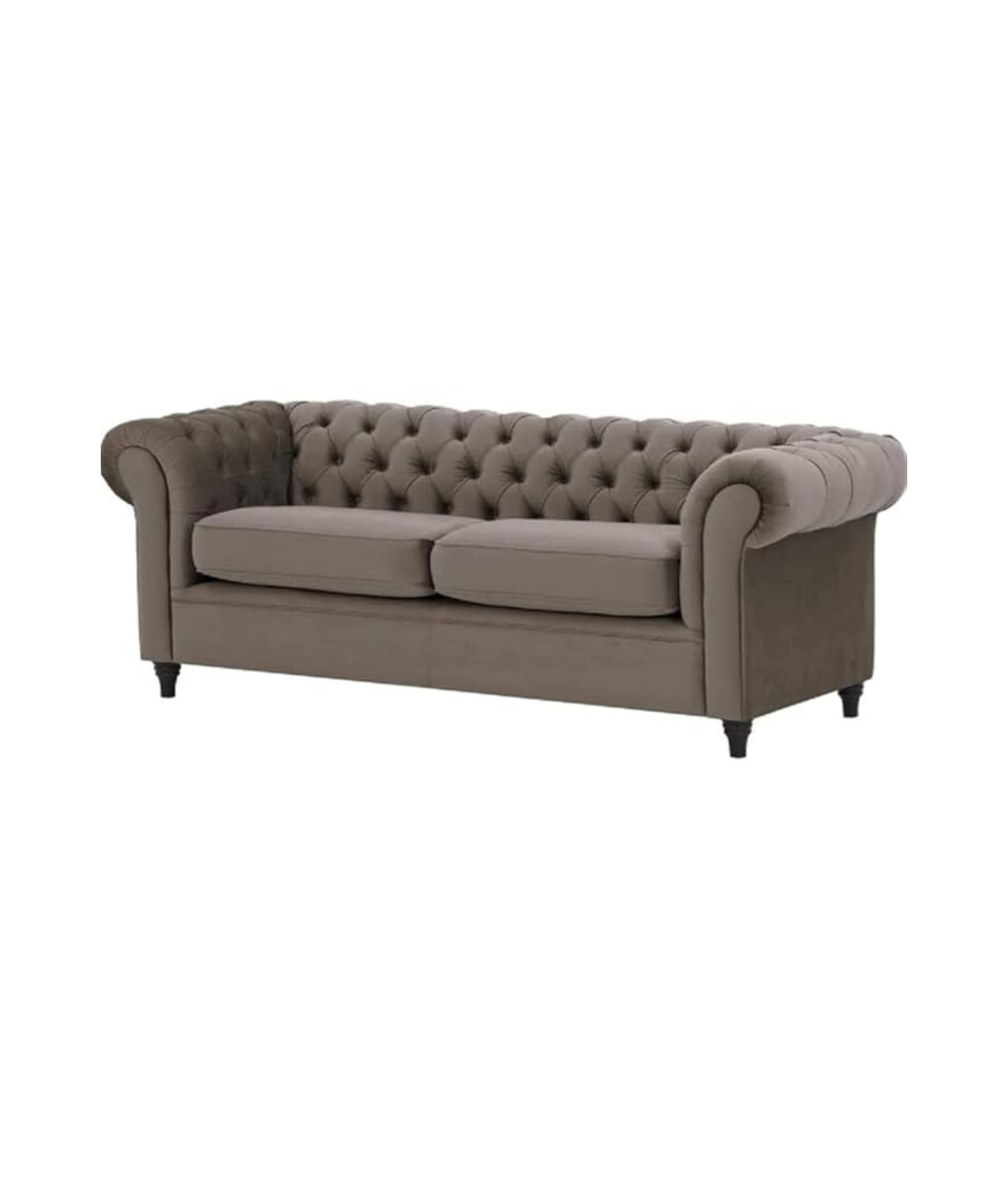 Elegant and Traditional 2 Seater Velvet Chesterfield Sofa Set(Dark Grey) - Image 2