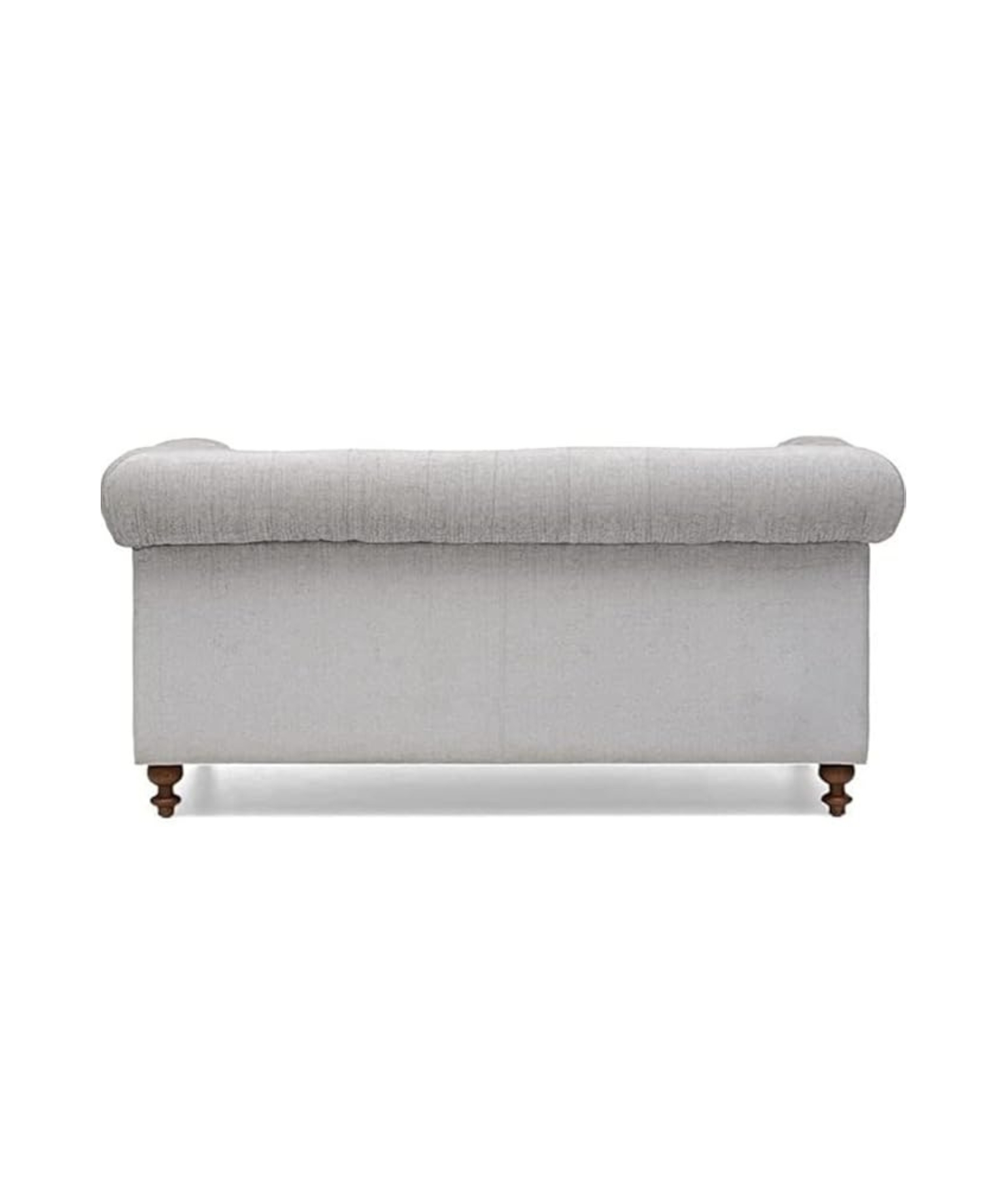 Elegant and Traditional 2 Seater Velvet Chesterfield Sofa Set (Light Grey) - Image 4