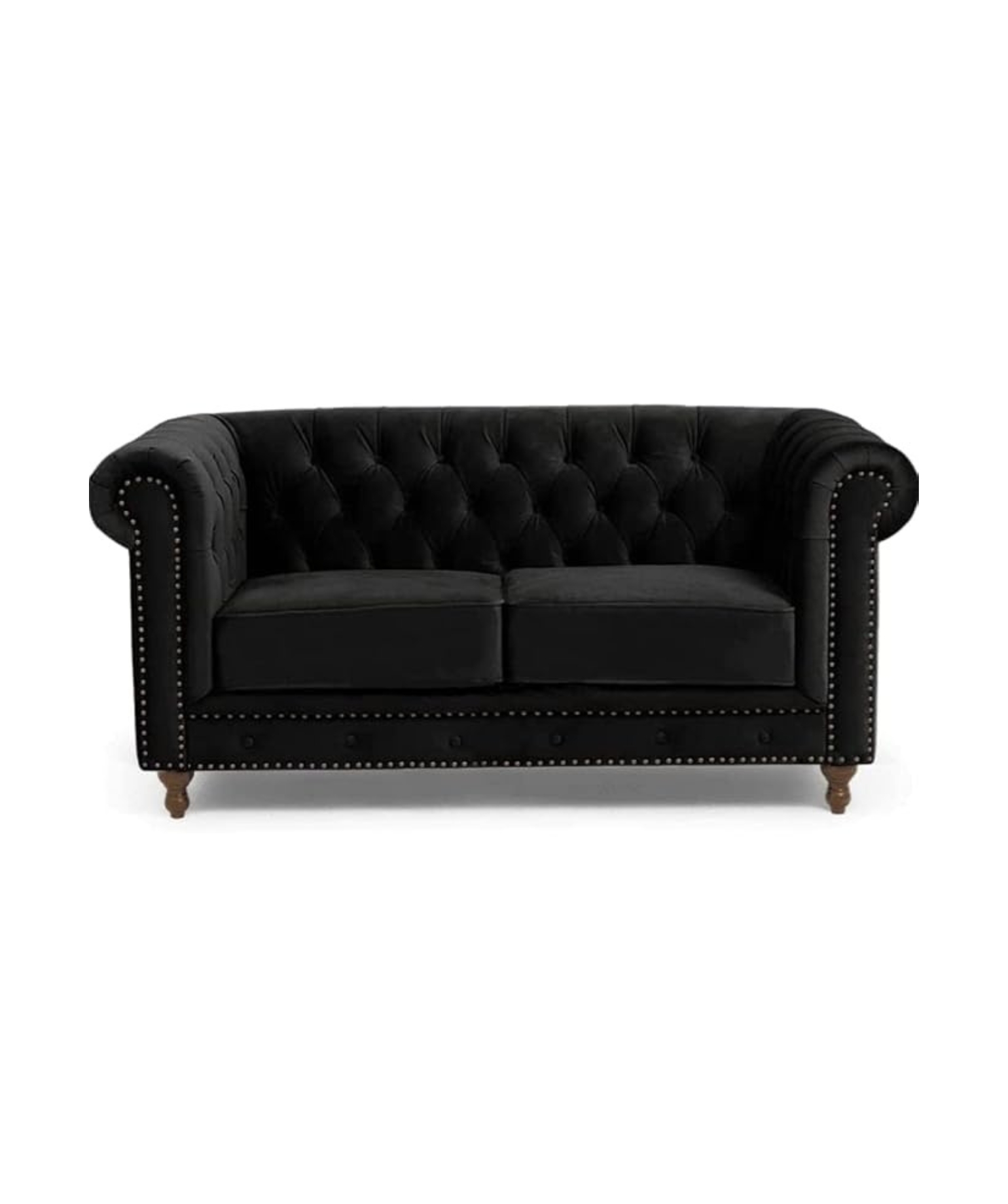Elegant and Traditional 2 Seater Velvet Chesterfield Sofa Set - Image 4