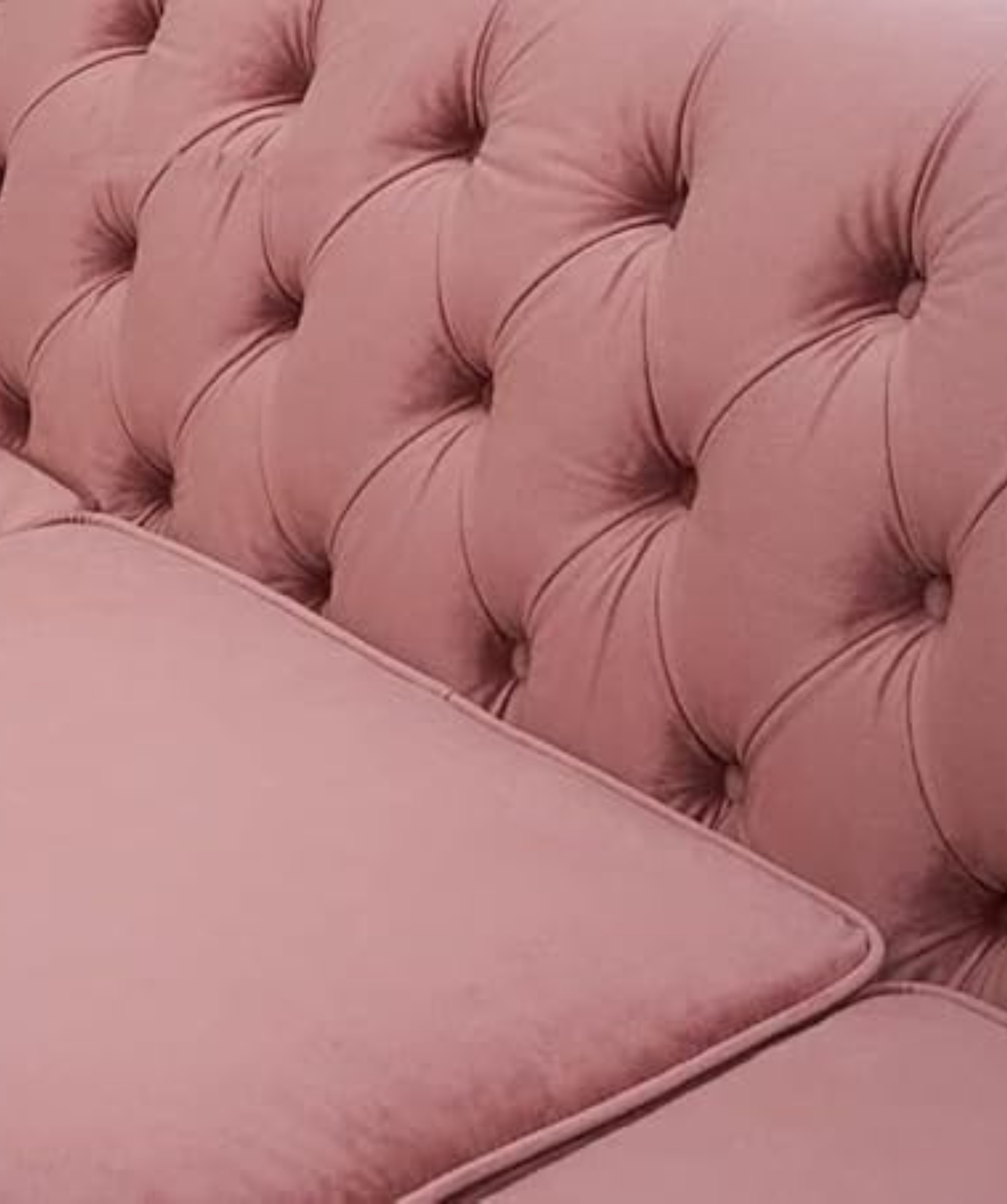 Modern & Classic Luxurious 3 Person seat Fabric & Velvet Tufted Chesterfield Luxury Sofa (Rose Pink). - Image 3