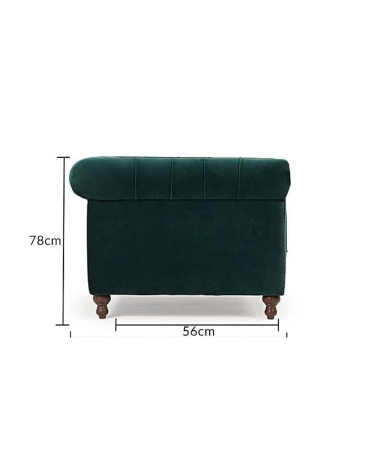 Elegant and Traditional 2 Seater Velvet Chesterfield Sofa Set (Green) - Image 2