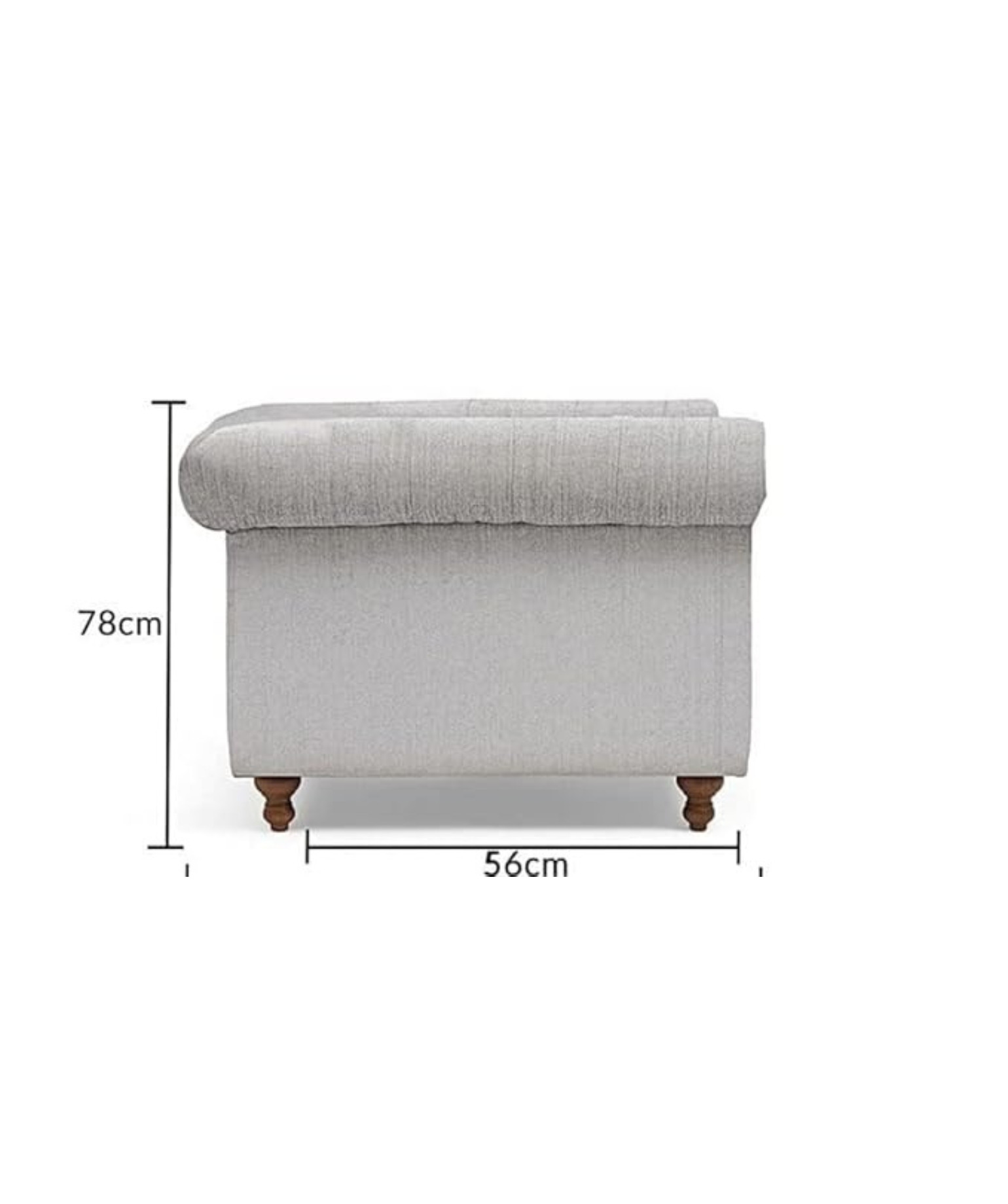 Elegant and Traditional 2 Seater Velvet Chesterfield Sofa Set (Light Grey) - Image 3