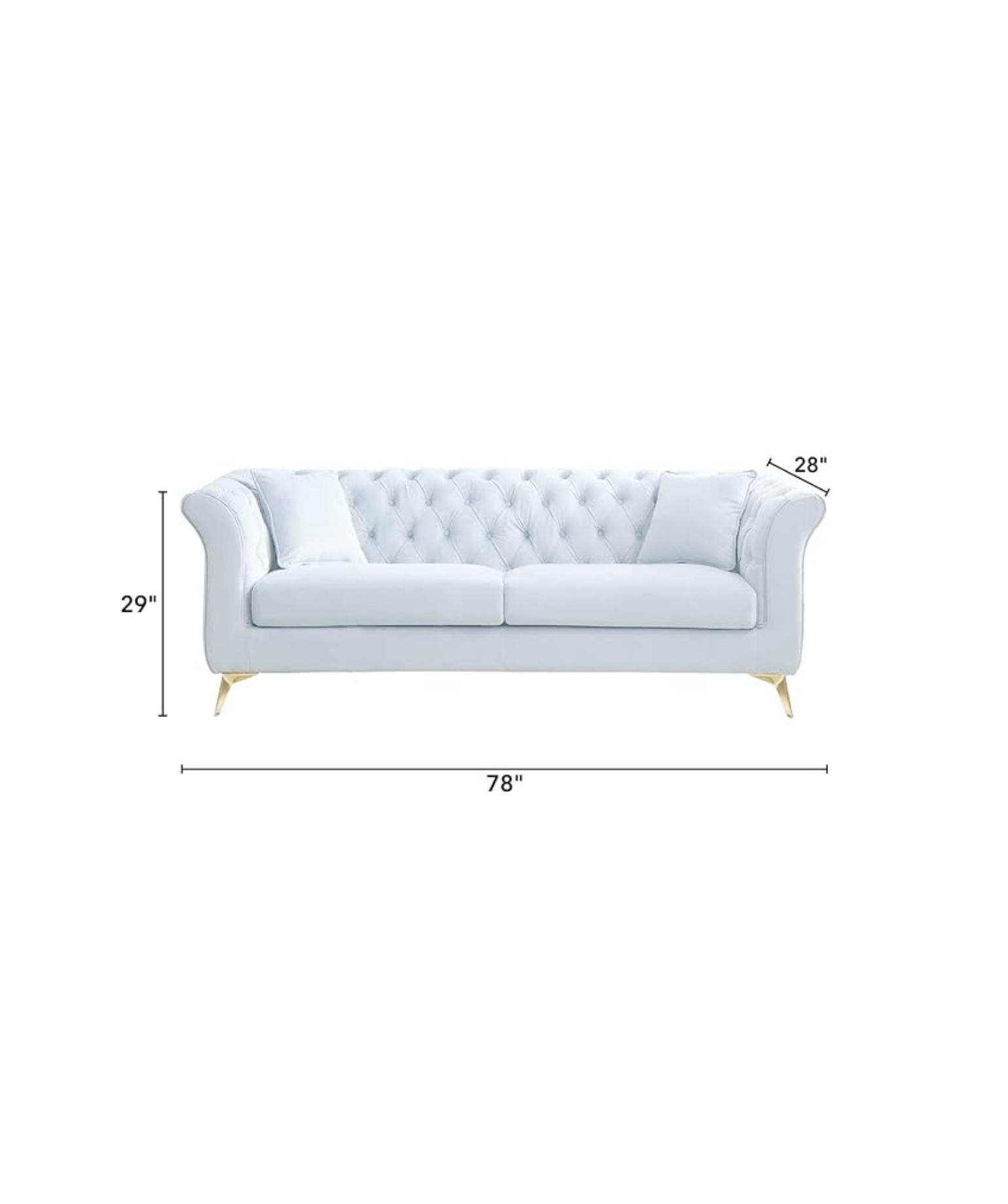 Modern Velvet Couch 3 -Seater Chesterfield Sleeper Sofa (Black) - Image 4