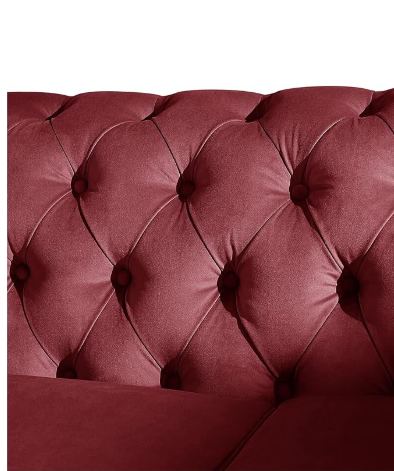 Modern Velvet Couch 3 -Seater Chesterfield Sleeper Sofa (Pink) - Image 3