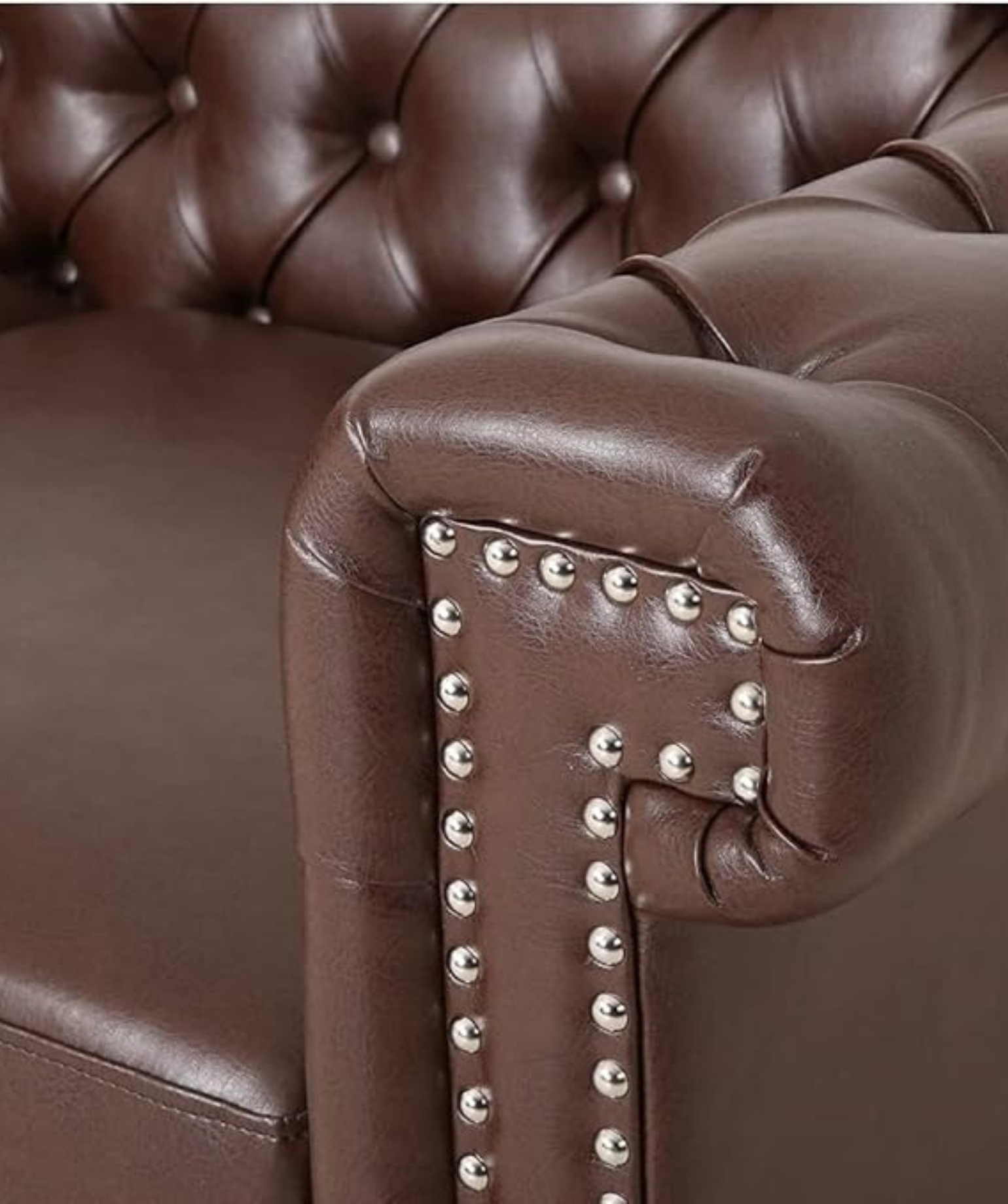 Elegant and Traditional 2 Seater Chesterfield Sofa Set (Brown) - Image 5