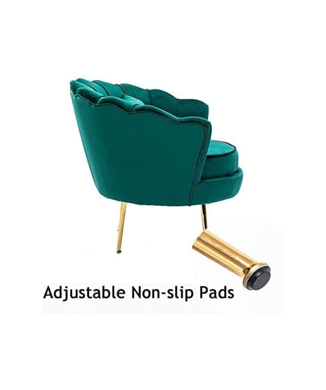 Traditional Sofa Set with Vertical Luxurious Chaise Tufting (Dark Green). - Image 3
