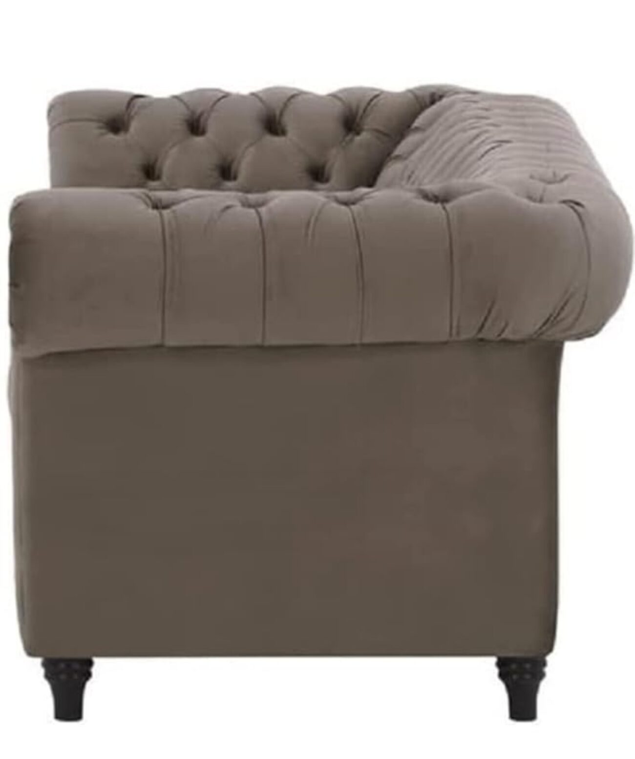 Elegant and Traditional 2 Seater Velvet Chesterfield Sofa Set(Dark Grey) - Image 3