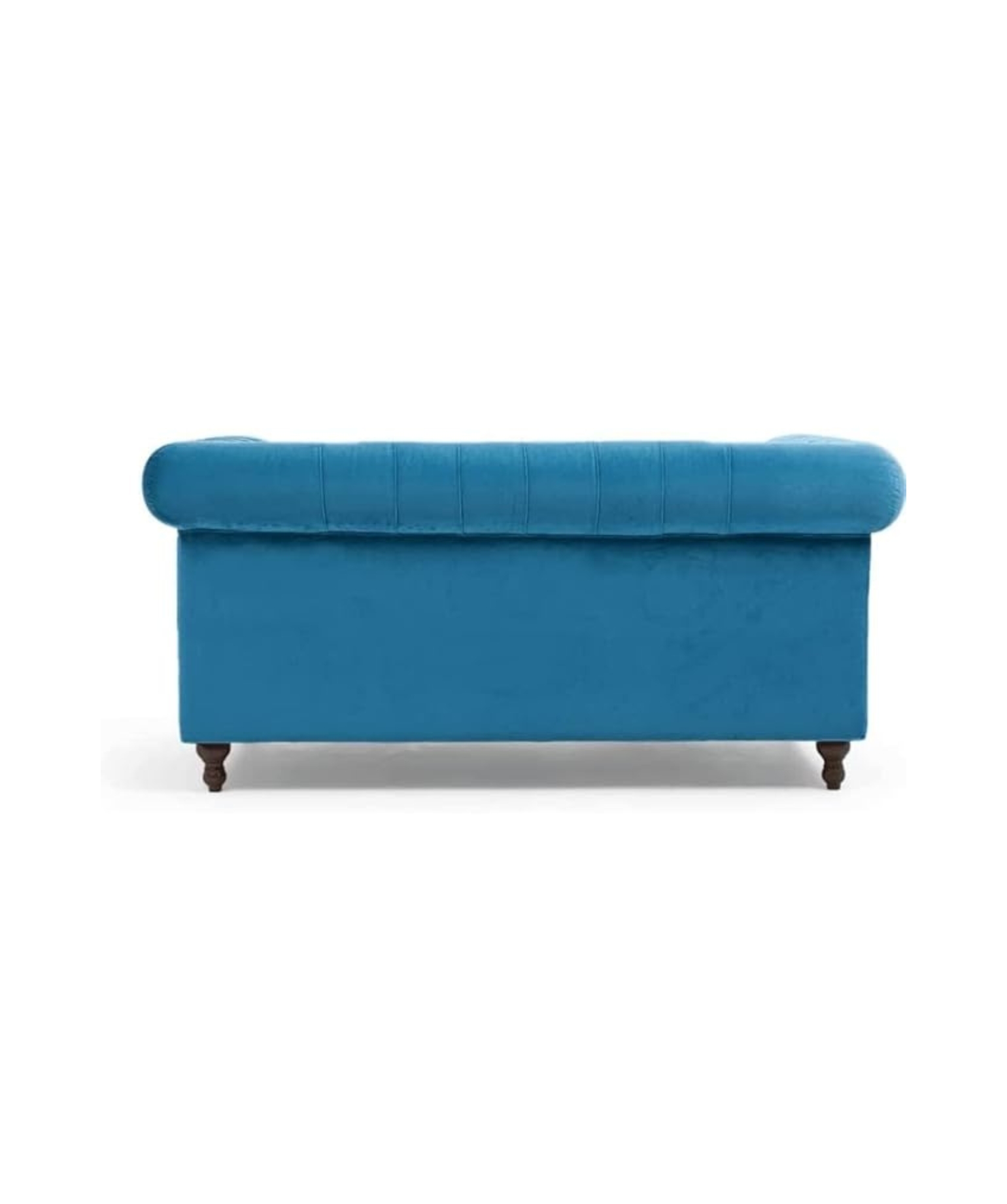 Elegant and Traditional 2 Seater Velvet Chesterfield Sofa Set (Ocean Blue) - Image 2