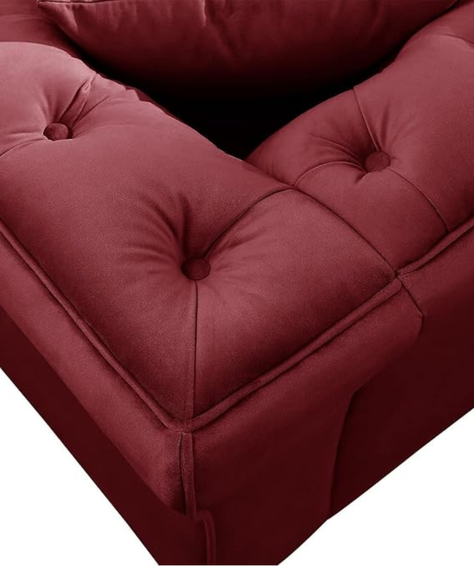 Modern Velvet Couch 3 -Seater Chesterfield Sleeper Sofa (Pink) - Image 6