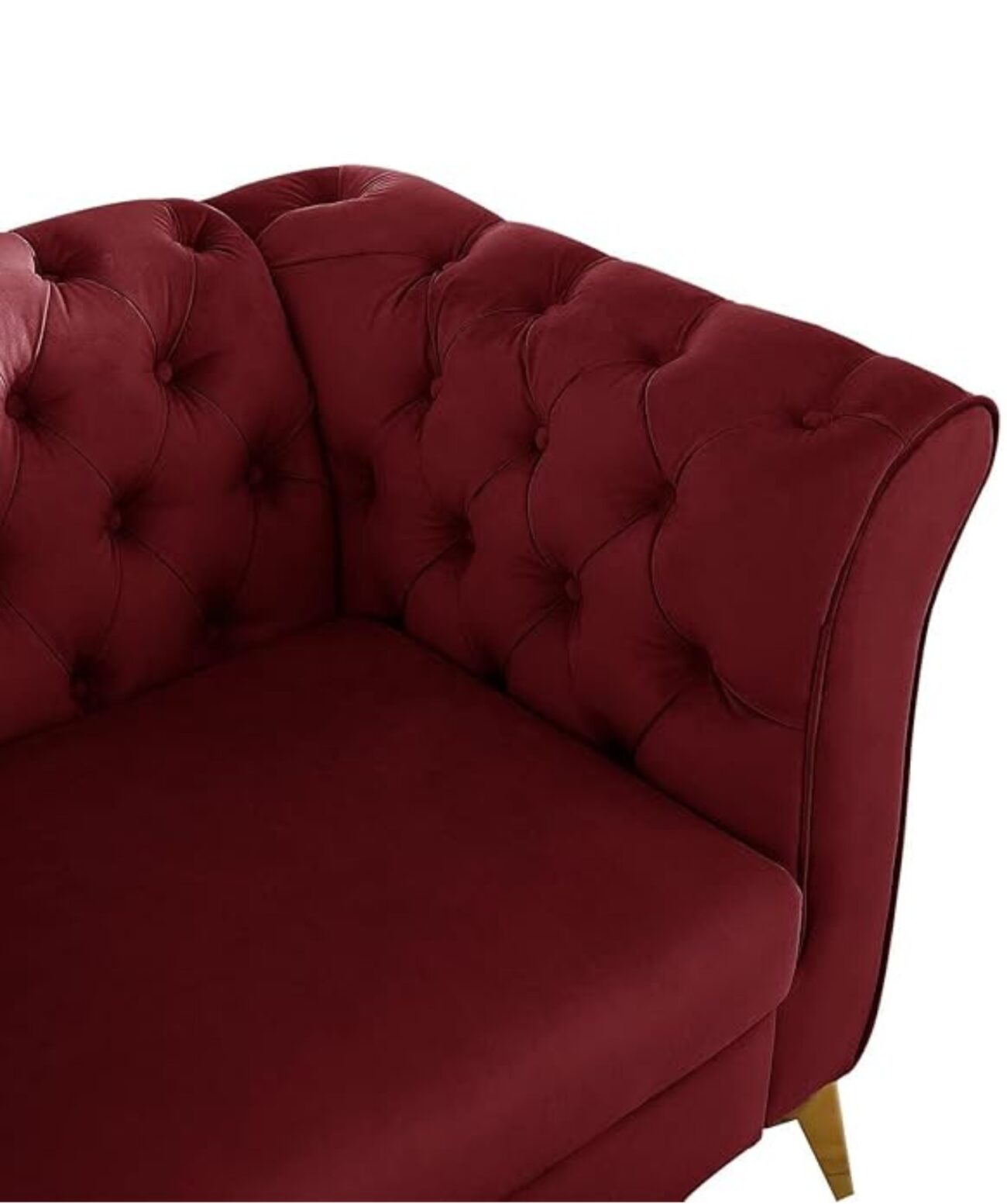 Modern Velvet Couch 3 -Seater Chesterfield Sleeper Sofa (Pink) - Image 5