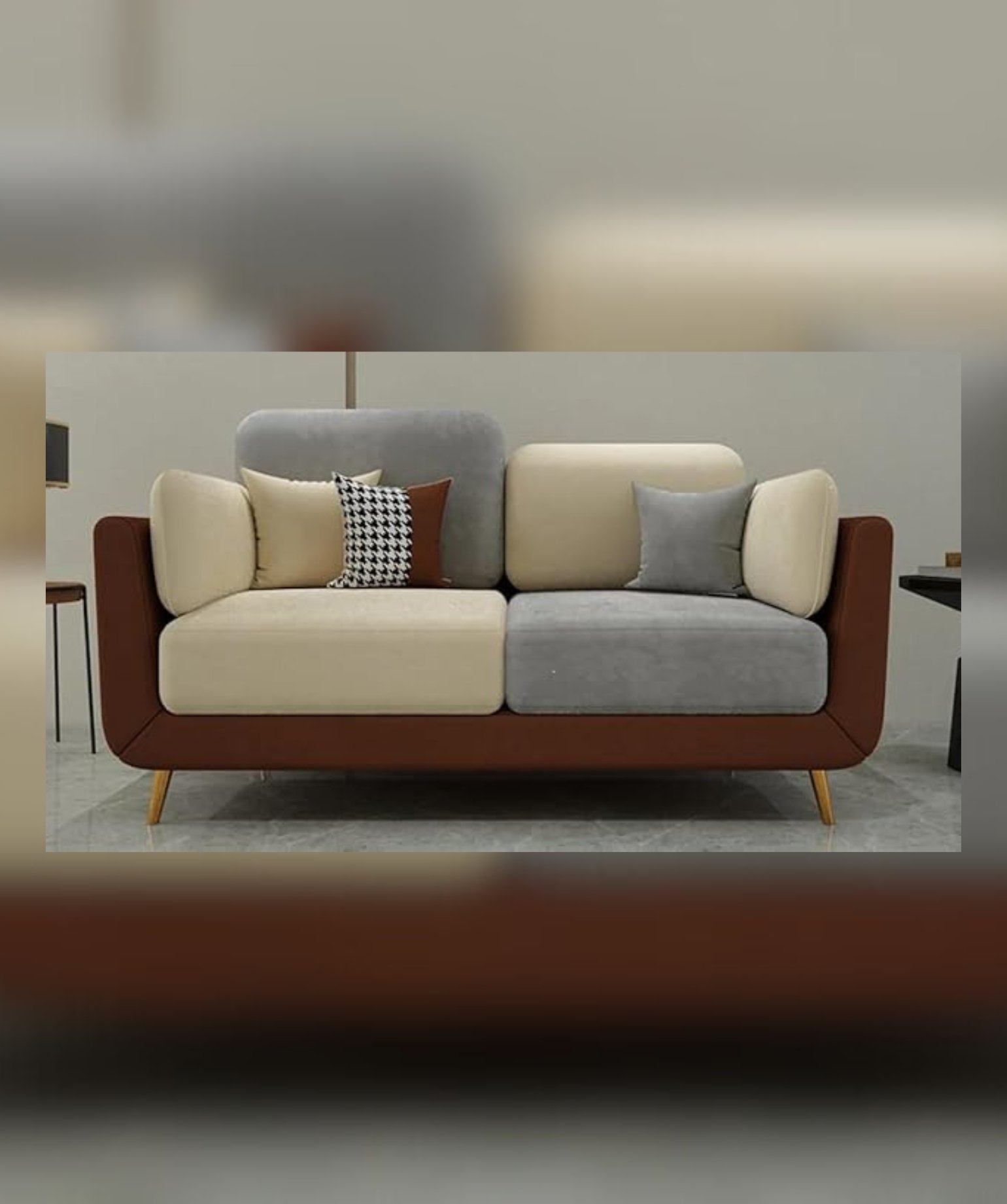 Stylish & Modern Heavy Duty & Luxurious Traditional (2 Seater Brown & Beige)