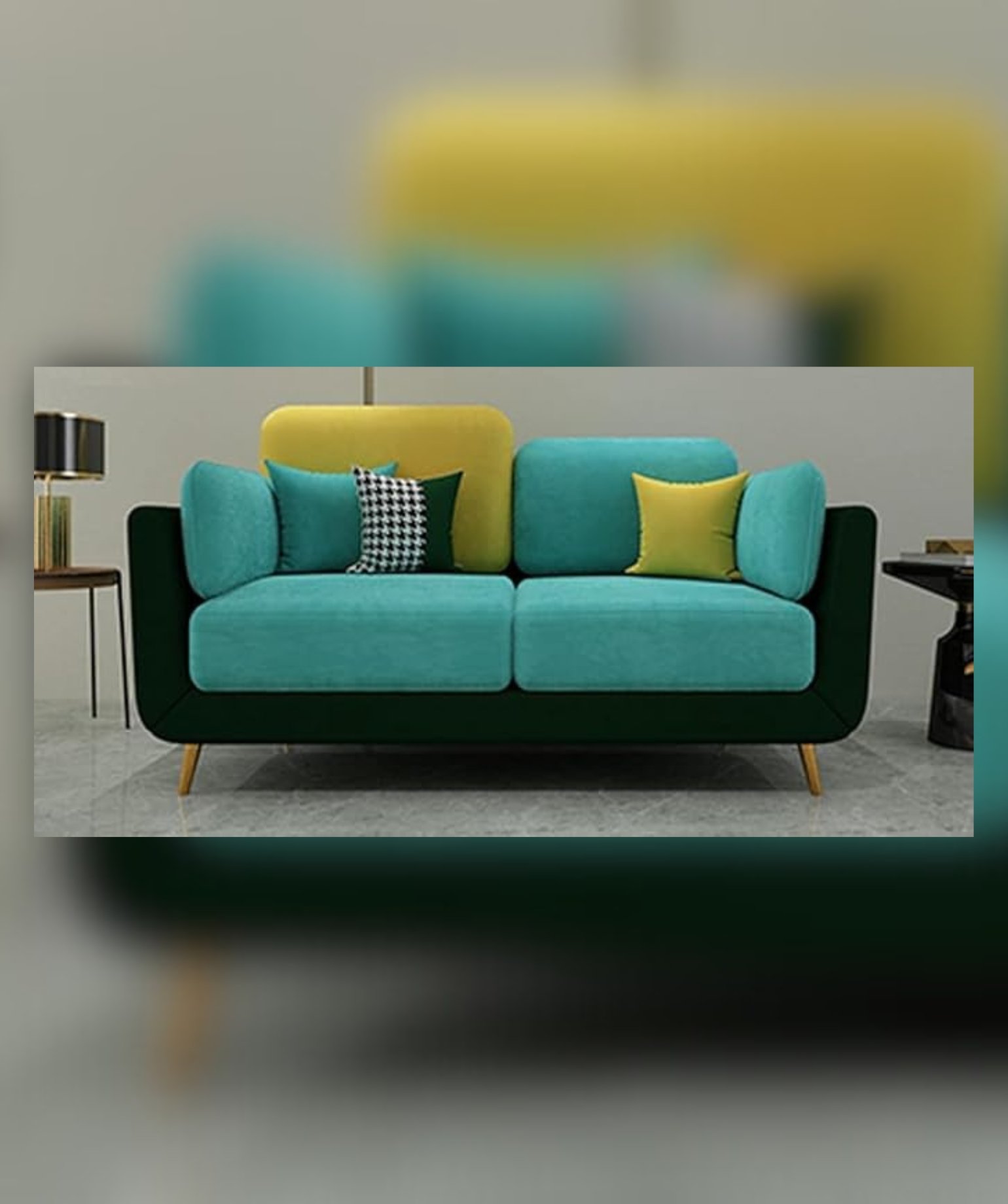 Stylish & Modern Heavy Duty & Luxurious Traditional (2 Seater Sky Blue & Green)