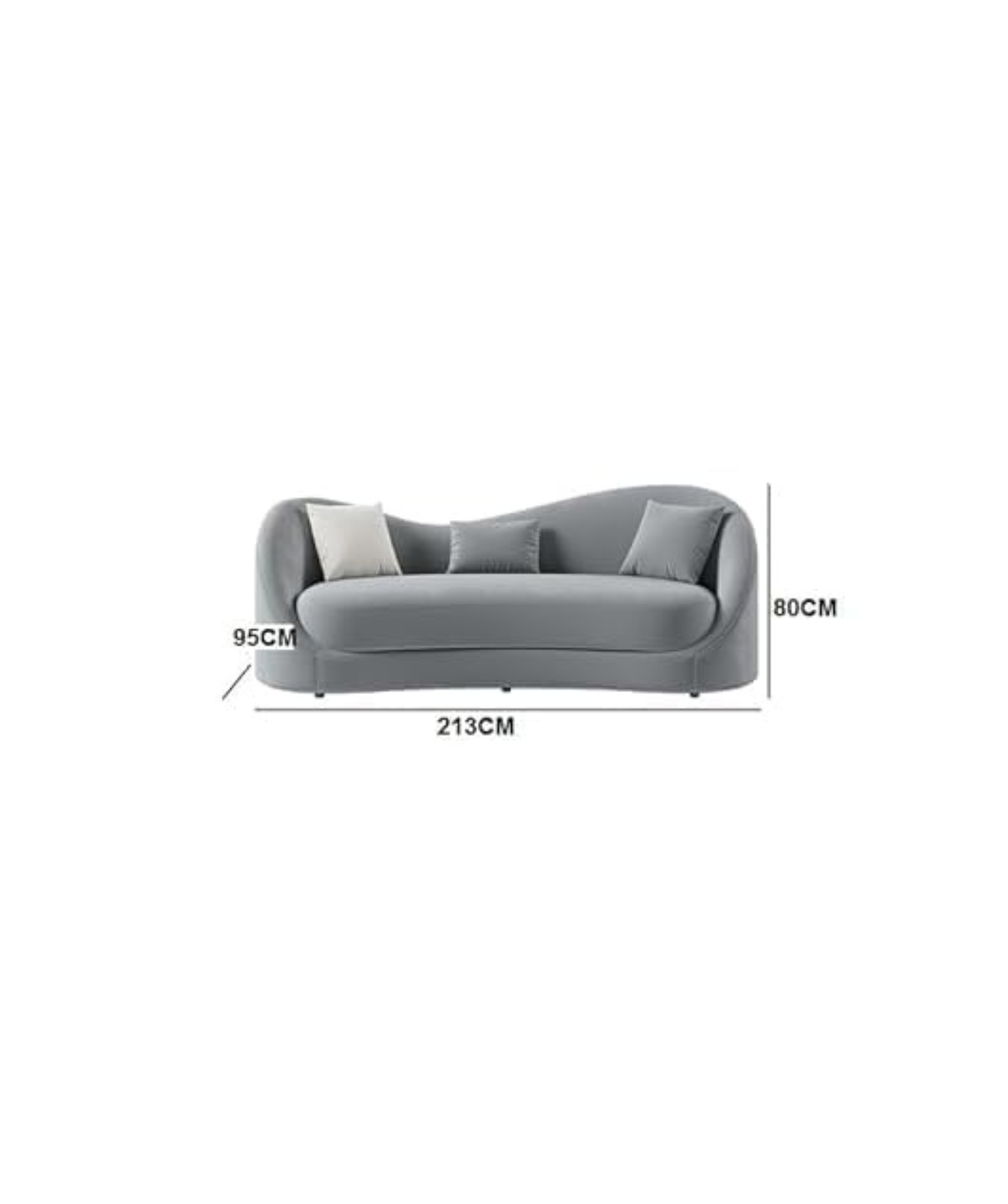 Velvet Upholstered Sofa 3-Seater Sofa (Green) - Image 2