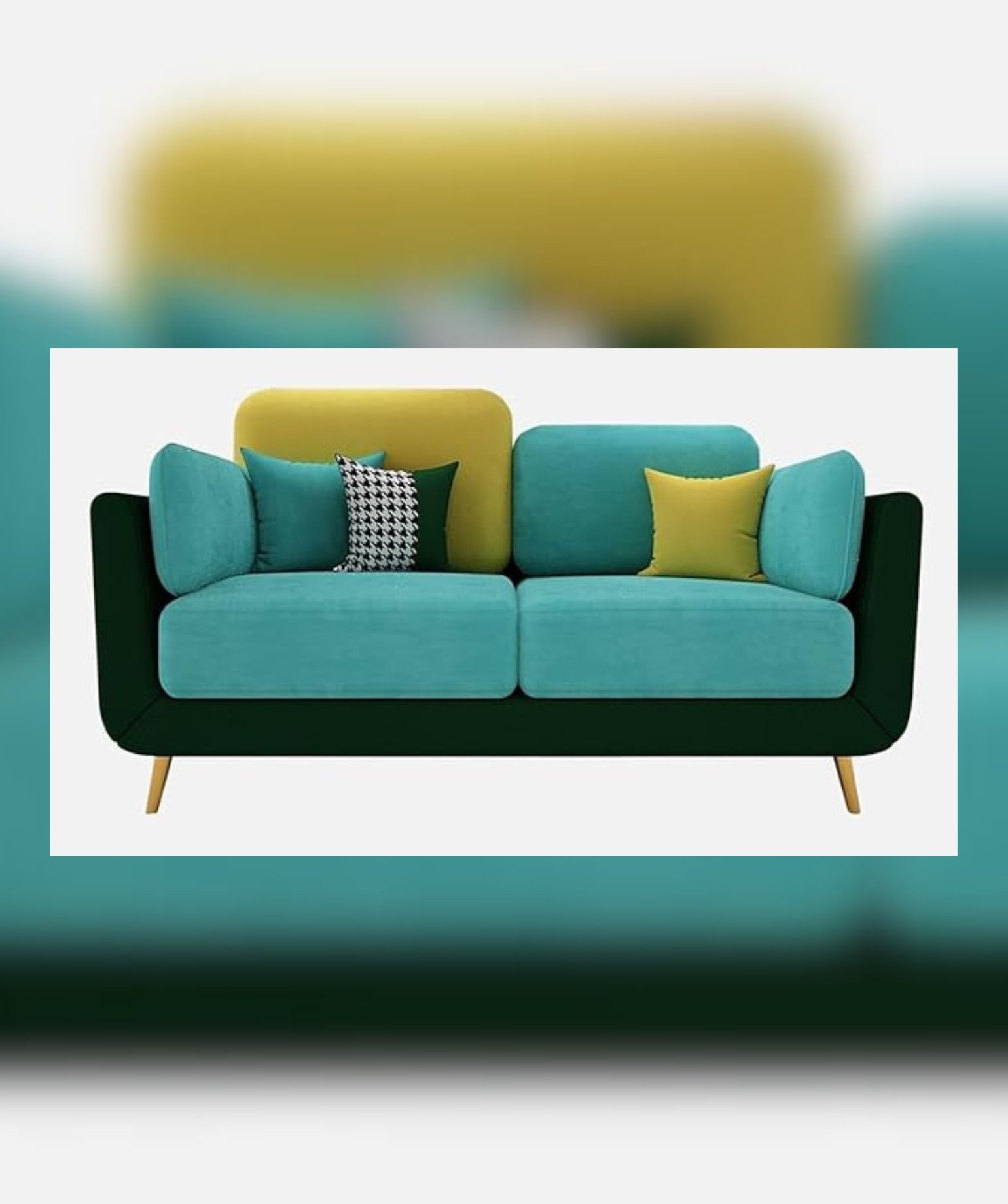 Stylish & Modern Heavy Duty & Luxurious Traditional (2 Seater Sky Blue & Green) - Image 5