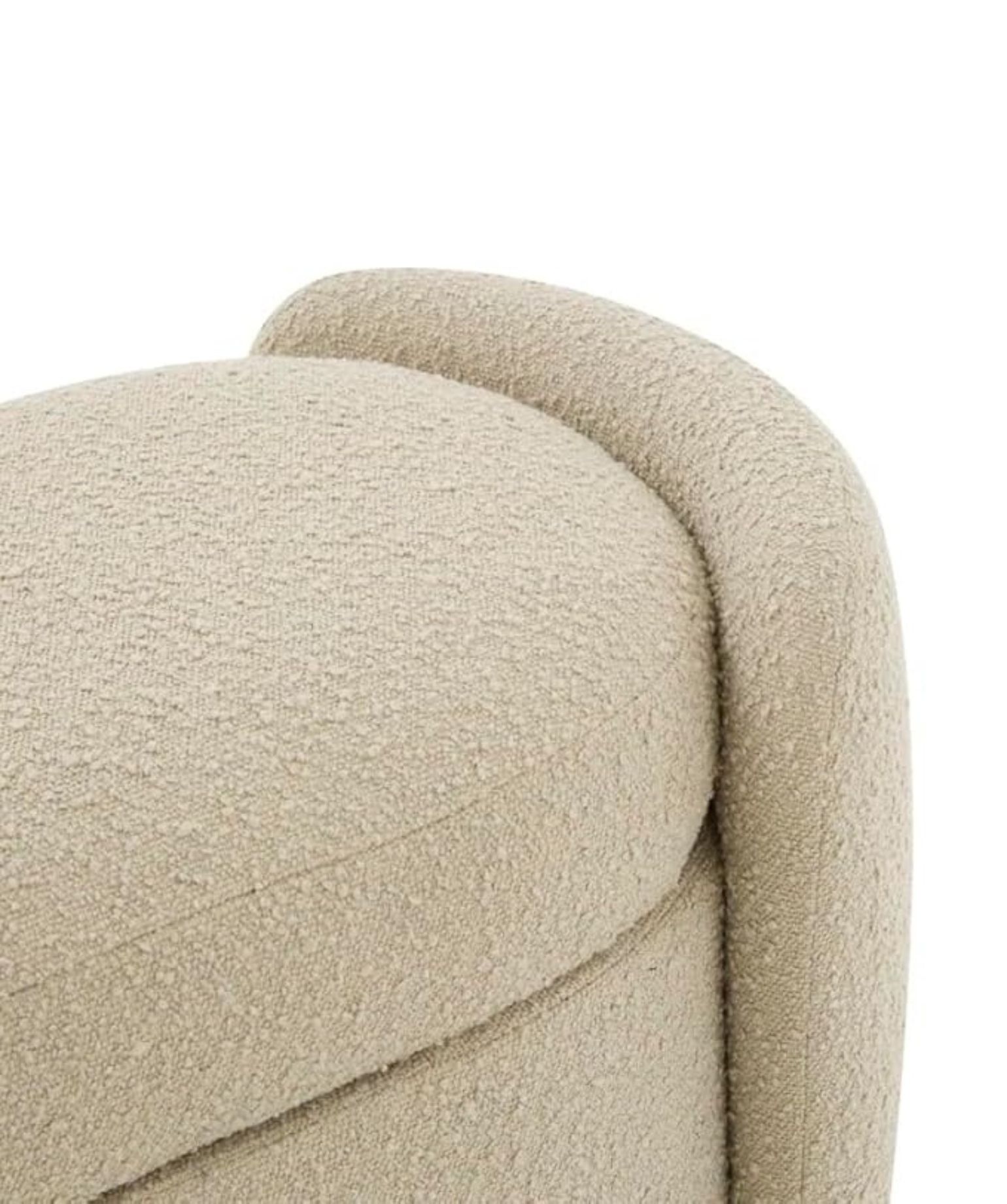 Mid-Century Modern Japandi Boucle Fabric Storage Bench Ottoman (Beige 2) - Image 3