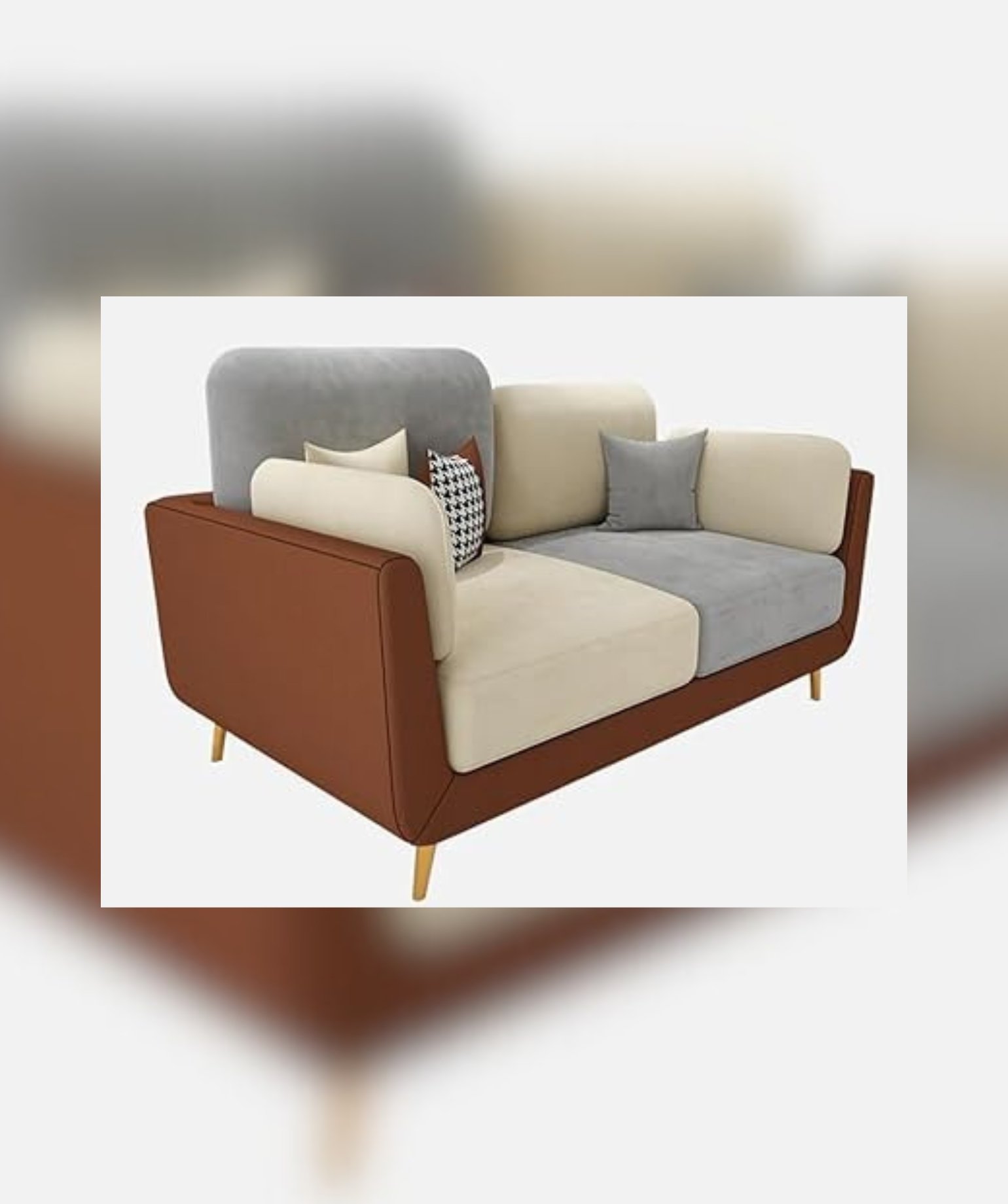 Stylish & Modern Heavy Duty & Luxurious Traditional (2 Seater Brown & Beige) - Image 2