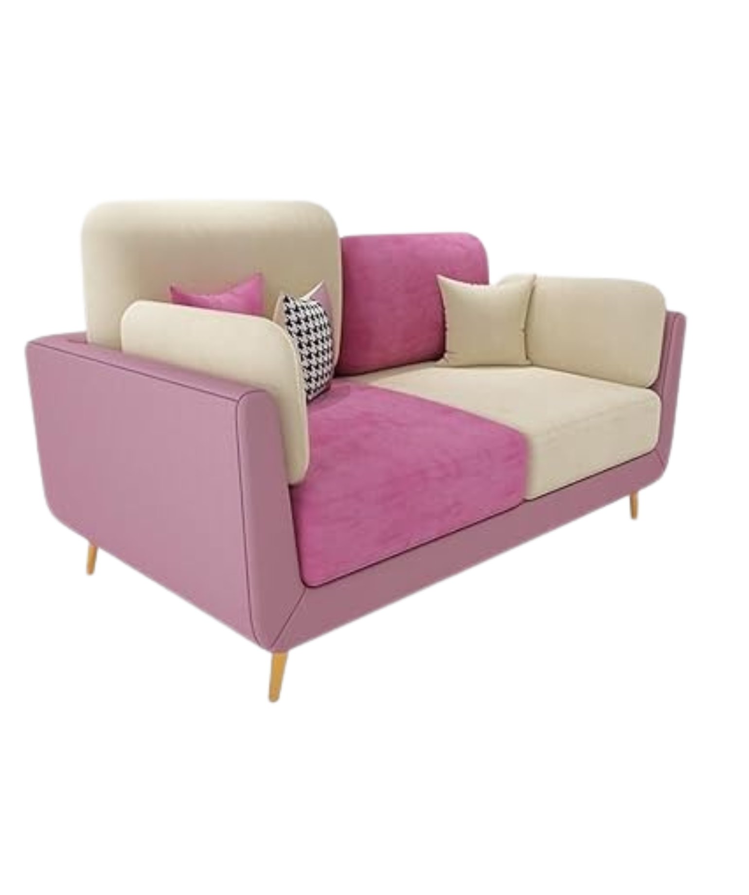 Stylish & Modern Heavy Duty & Luxurious Traditional (2 Seater Pink & Beige) - Image 4