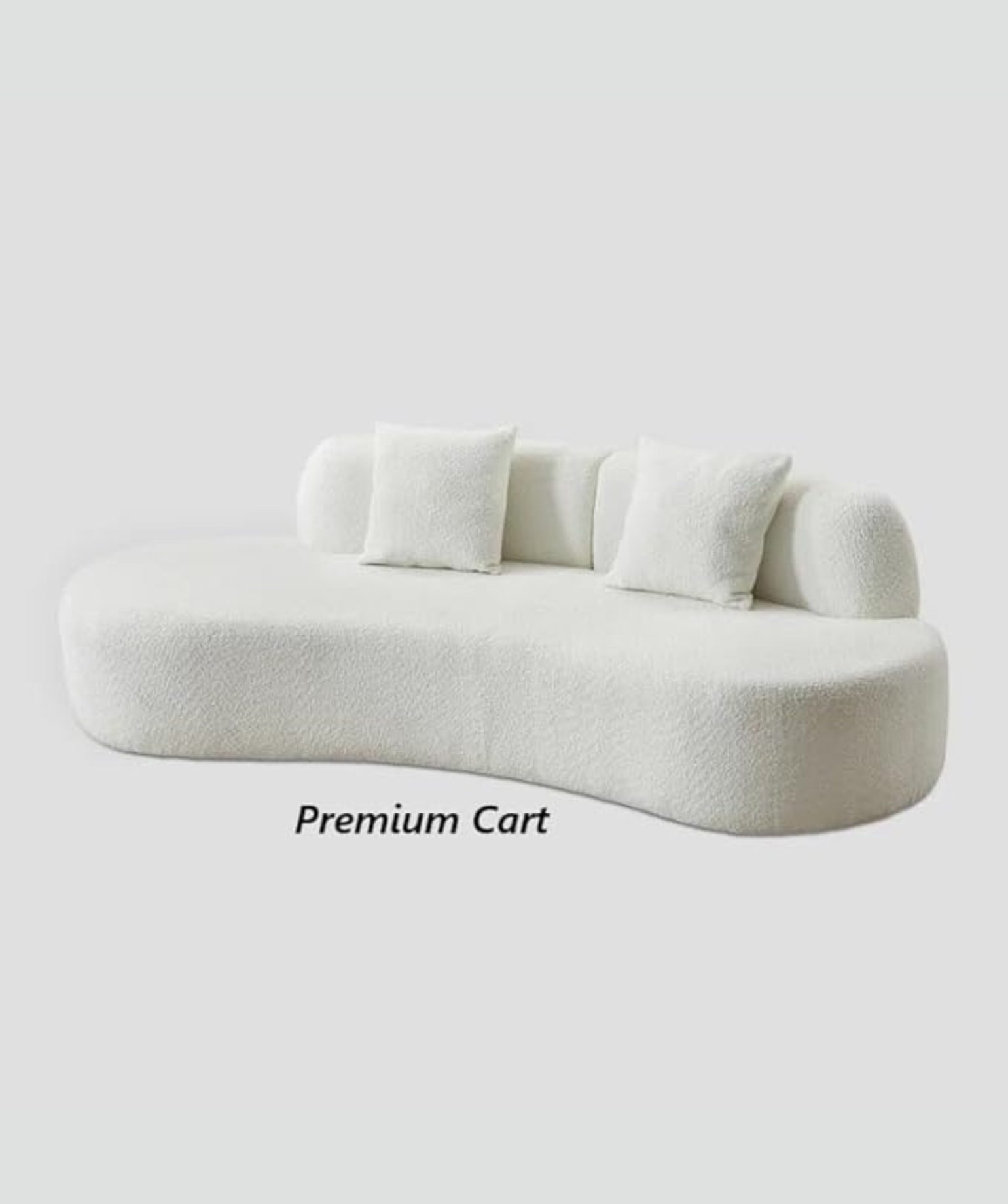 Velvet Contemperory Sofa with Cushion Chaise Lounge Sectional Sofa (Boucle Teddy Fabric White) - Image 3