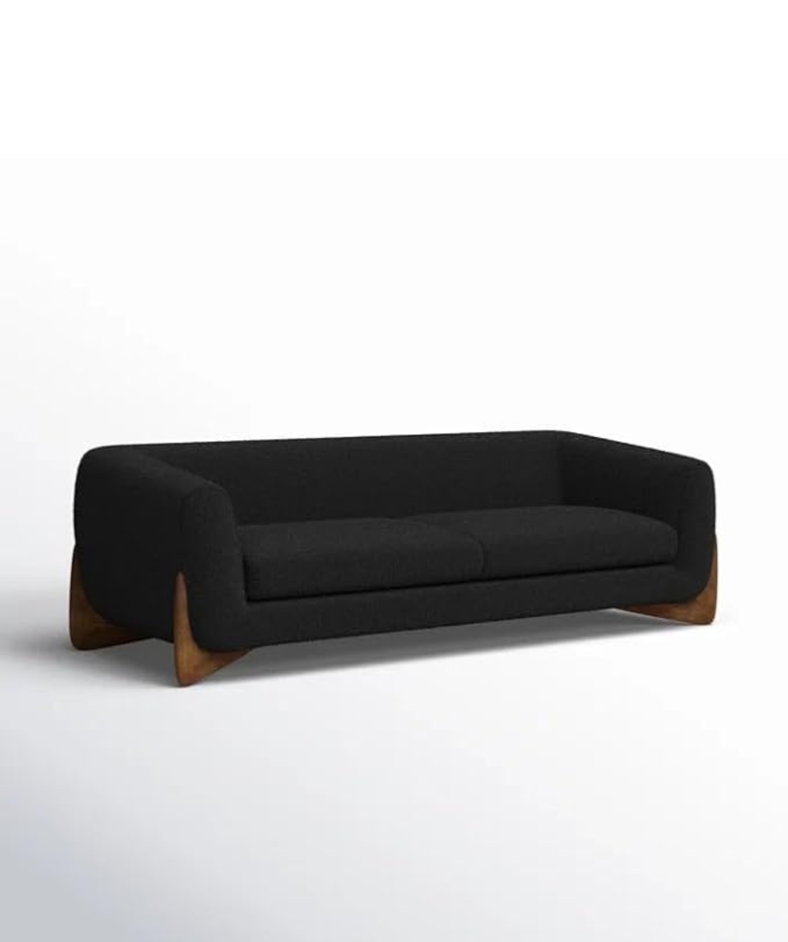 Velvet Contemperory Sofa with Cushion Chaise Lounge Sectional Sofa (Black) - Image 4