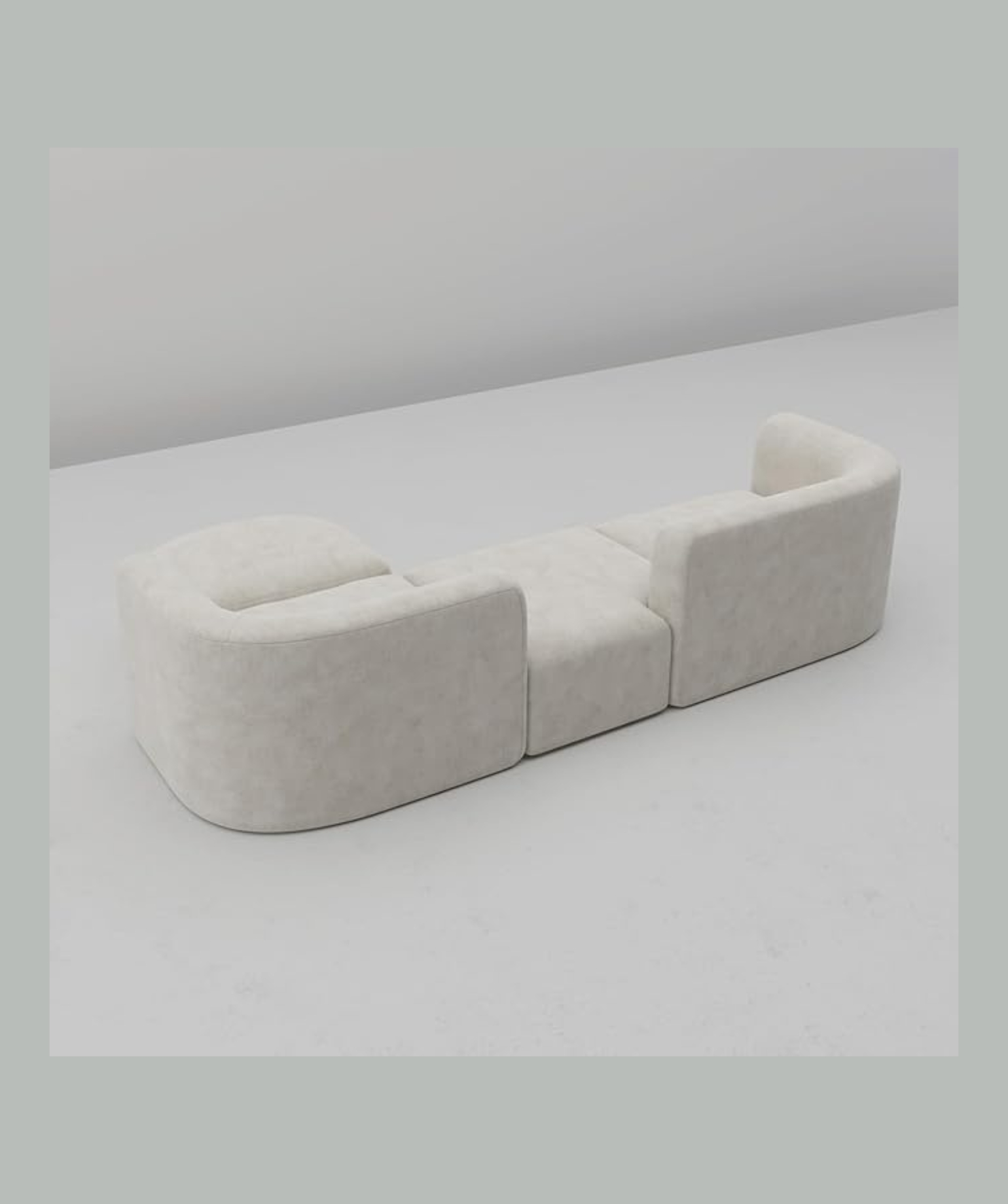 WoodCrafted Modern Futuristic Sectional Sofa for Living Room, Hallways (Cream) - Image 4