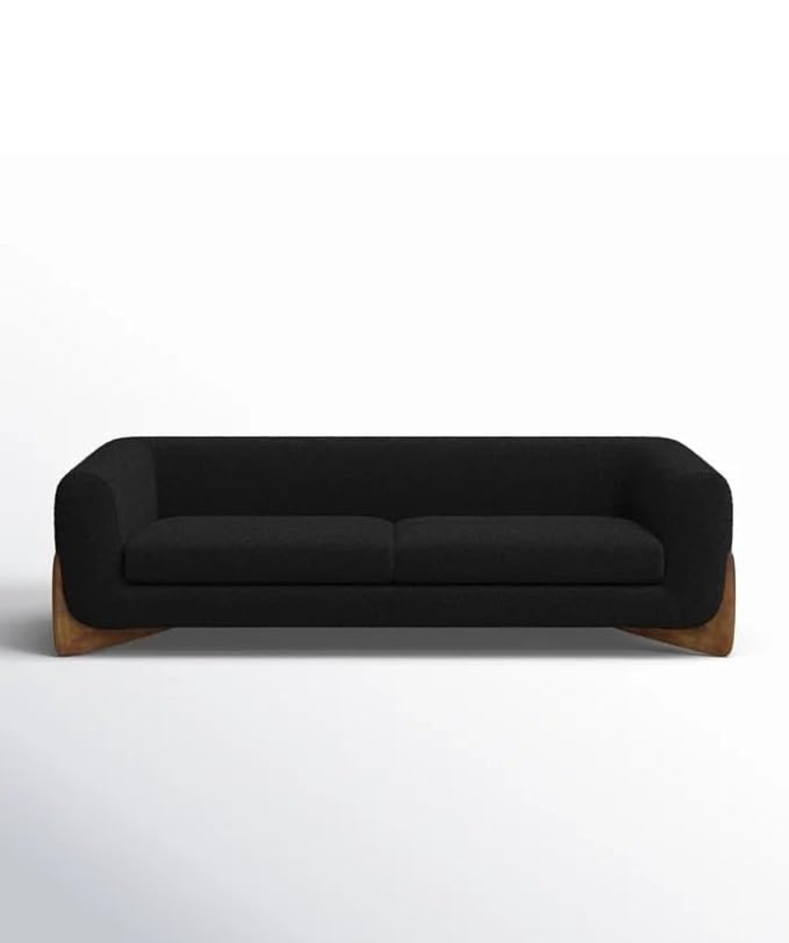 Velvet Contemperory Sofa with Cushion Chaise Lounge Sectional Sofa (Black) - Image 5