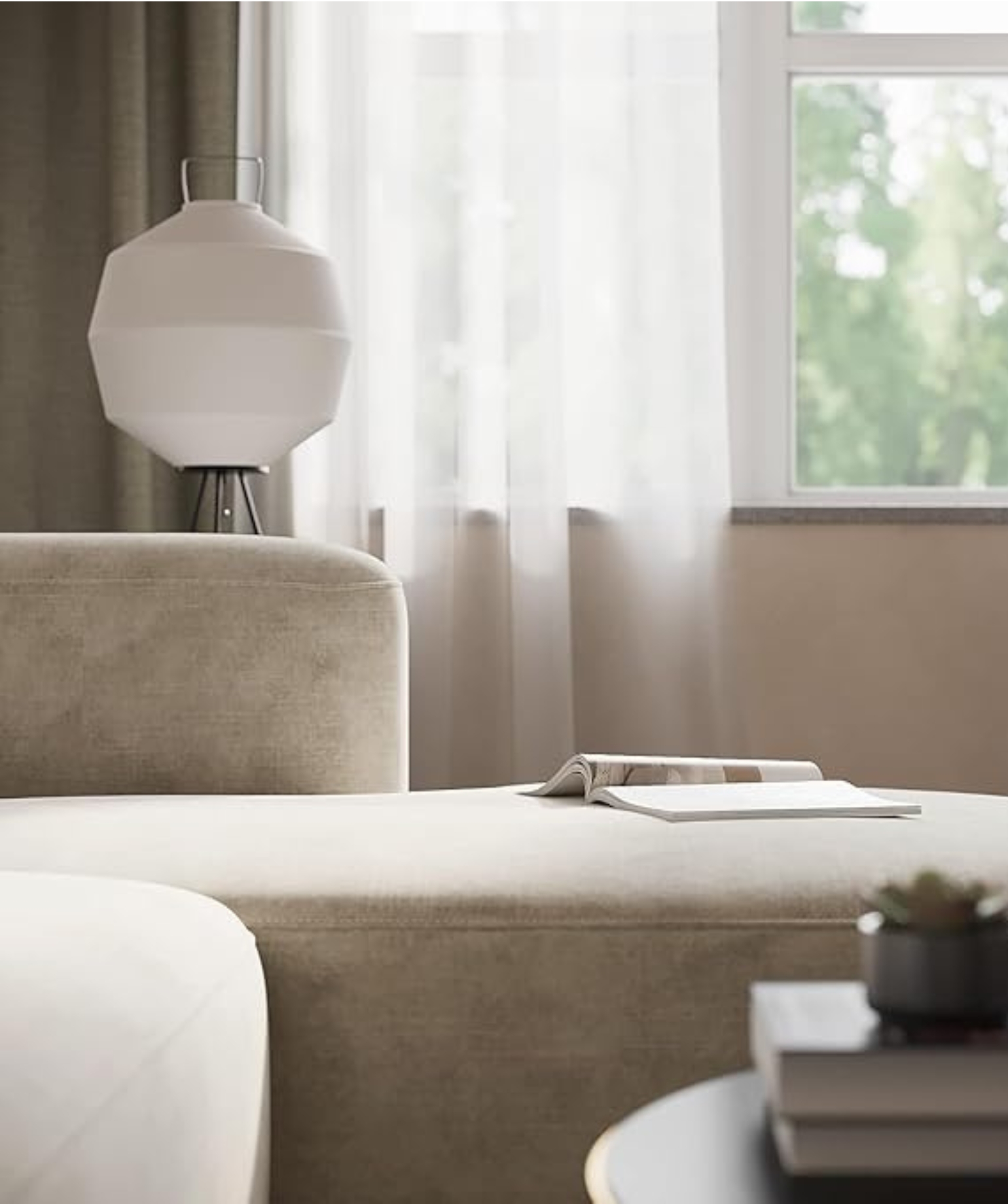 Luxury Modern Tight Curved Back Velvet Sofa (L-Shape Chaise, Cream) - Image 6