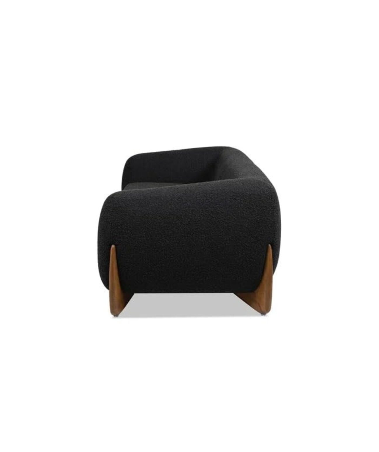 Velvet Contemperory Sofa with Cushion Chaise Lounge Sectional Sofa (Black) - Image 6