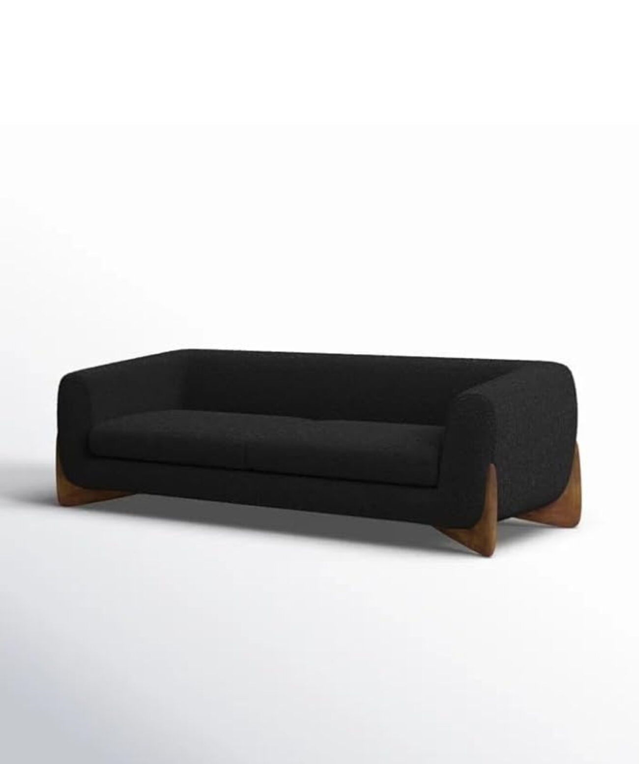 Velvet Contemperory Sofa with Cushion Chaise Lounge Sectional Sofa (Black) - Image 7