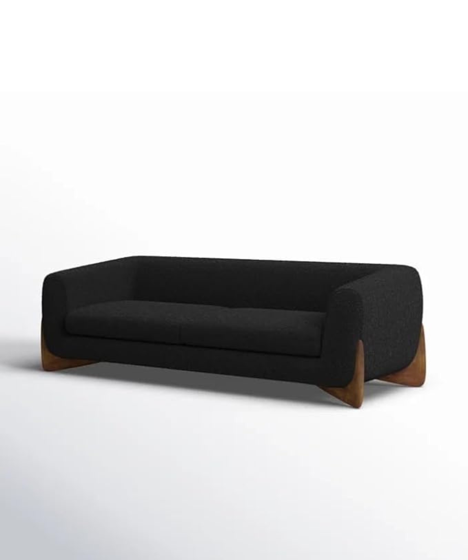 Velvet Contemperory Sofa with Cushion Chaise Lounge Sectional Sofa (Black) - Image 7