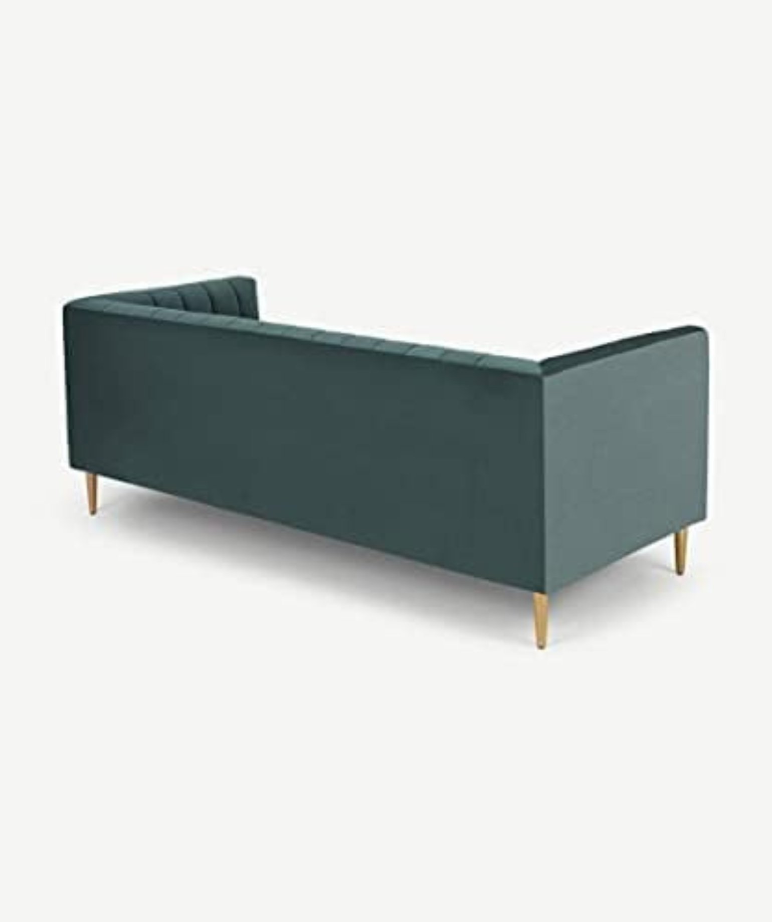 Solid Wood Vorfreude Three Seater Sofa Velvet in Marine Green (204D x 86W x 78H Cm) - Image 7