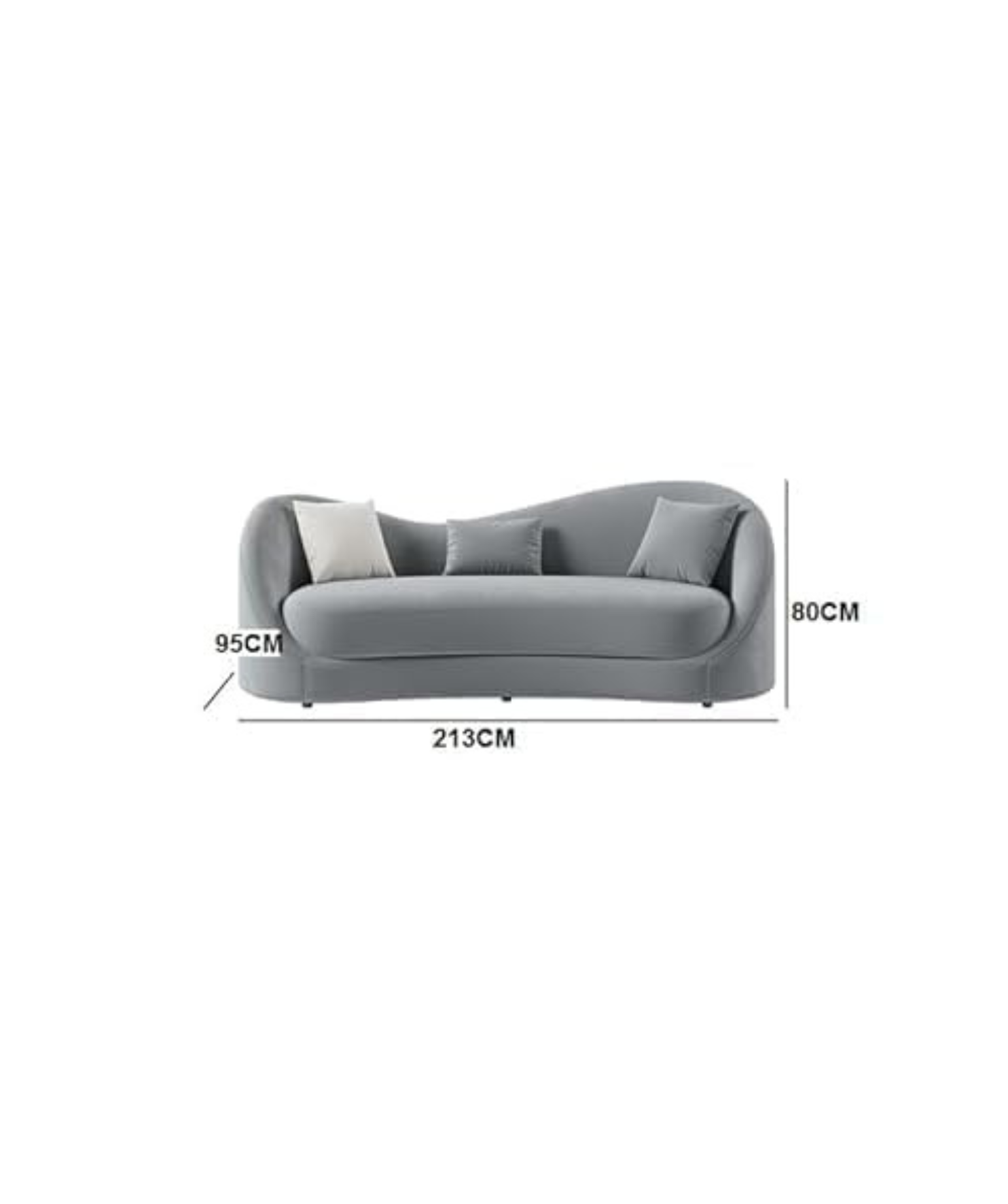 Velvet Upholstered Sofa 3-Seater Sofa (white) - Image 3